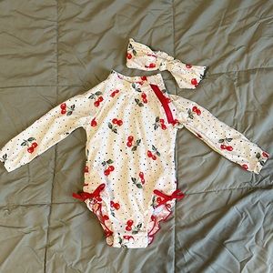 Jessica Simpson 12M Cherry Swimsuit with swim bow